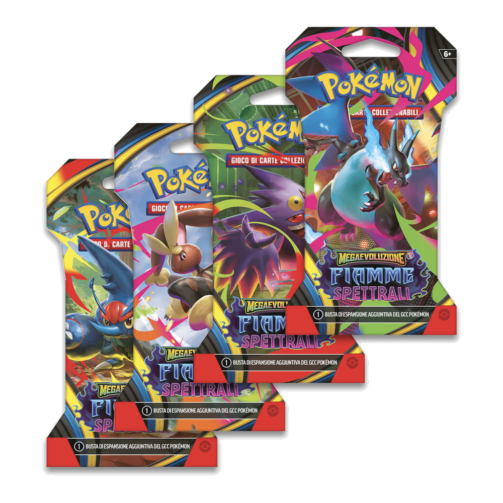Pokémon - Megaevoluzione - Fiamme Spettrali (IT) - 4 Buste Artwork Paper Sleeve completo