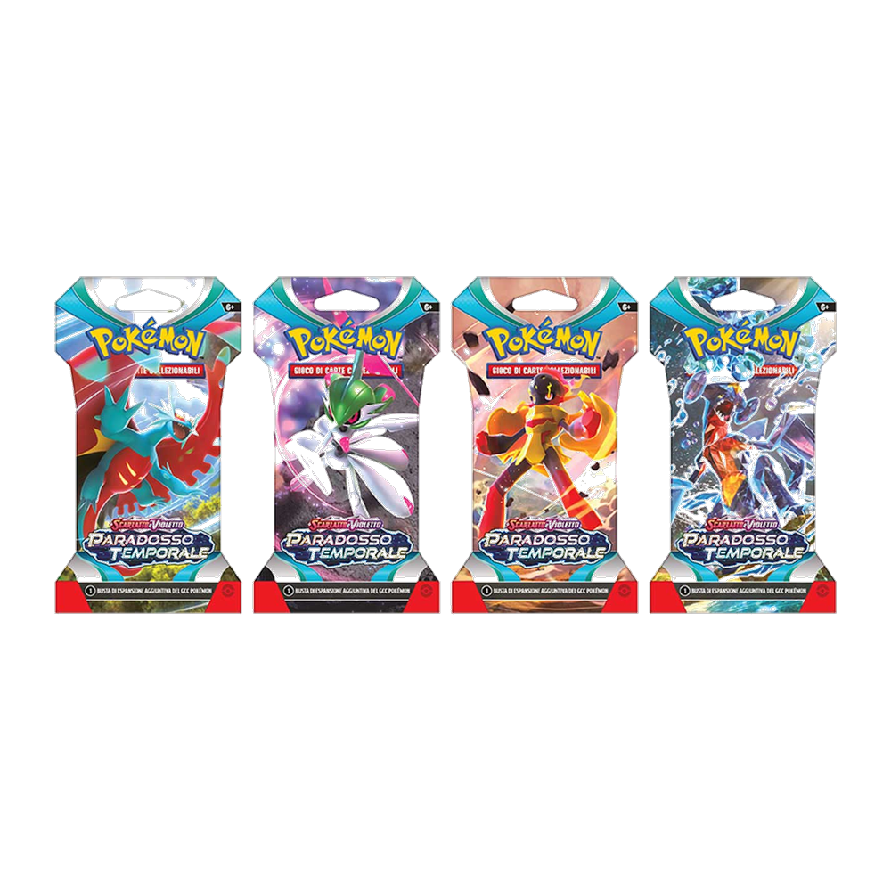Pokémon - Scarlatto e Violetto - Paradosso Temporale (IT) - 4 Buste Artwork Paper Sleeve completo