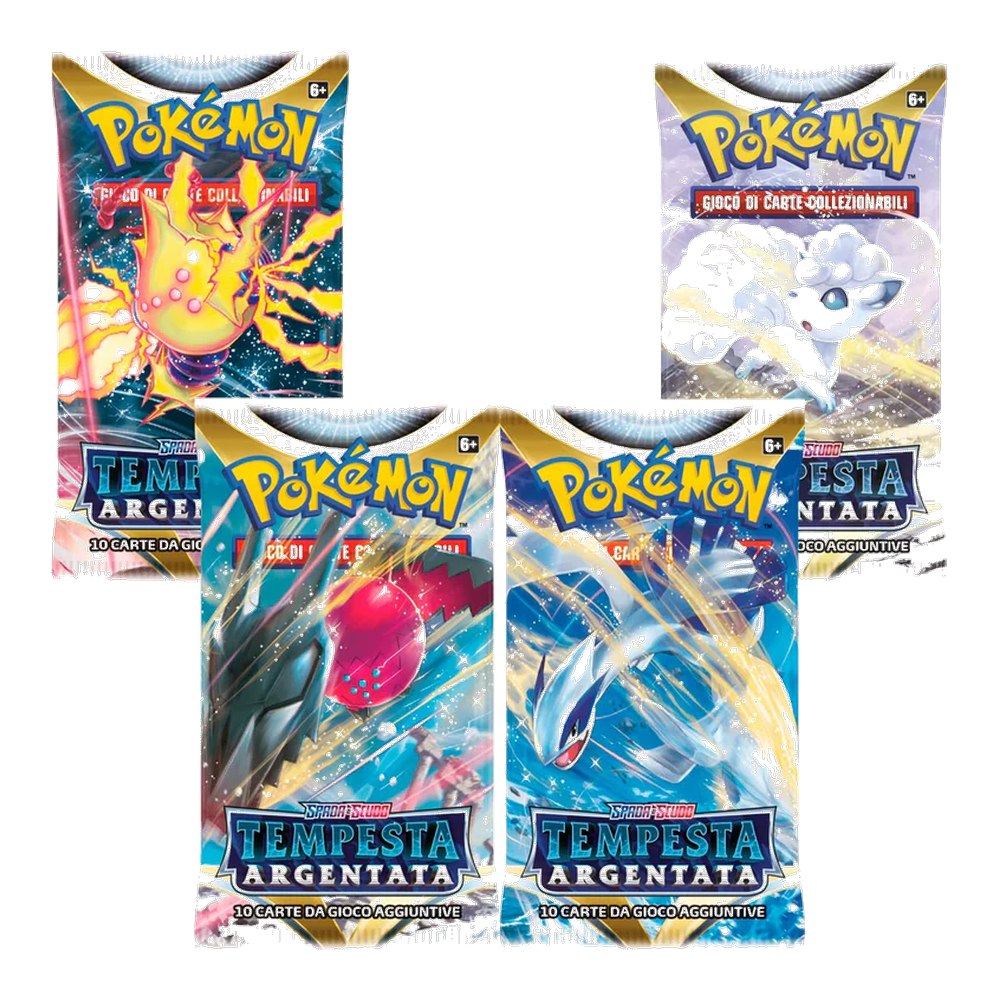 Pokémon - Spada e Scudo - Tempesta Argentata (IT) - 4 Buste Artwork completo