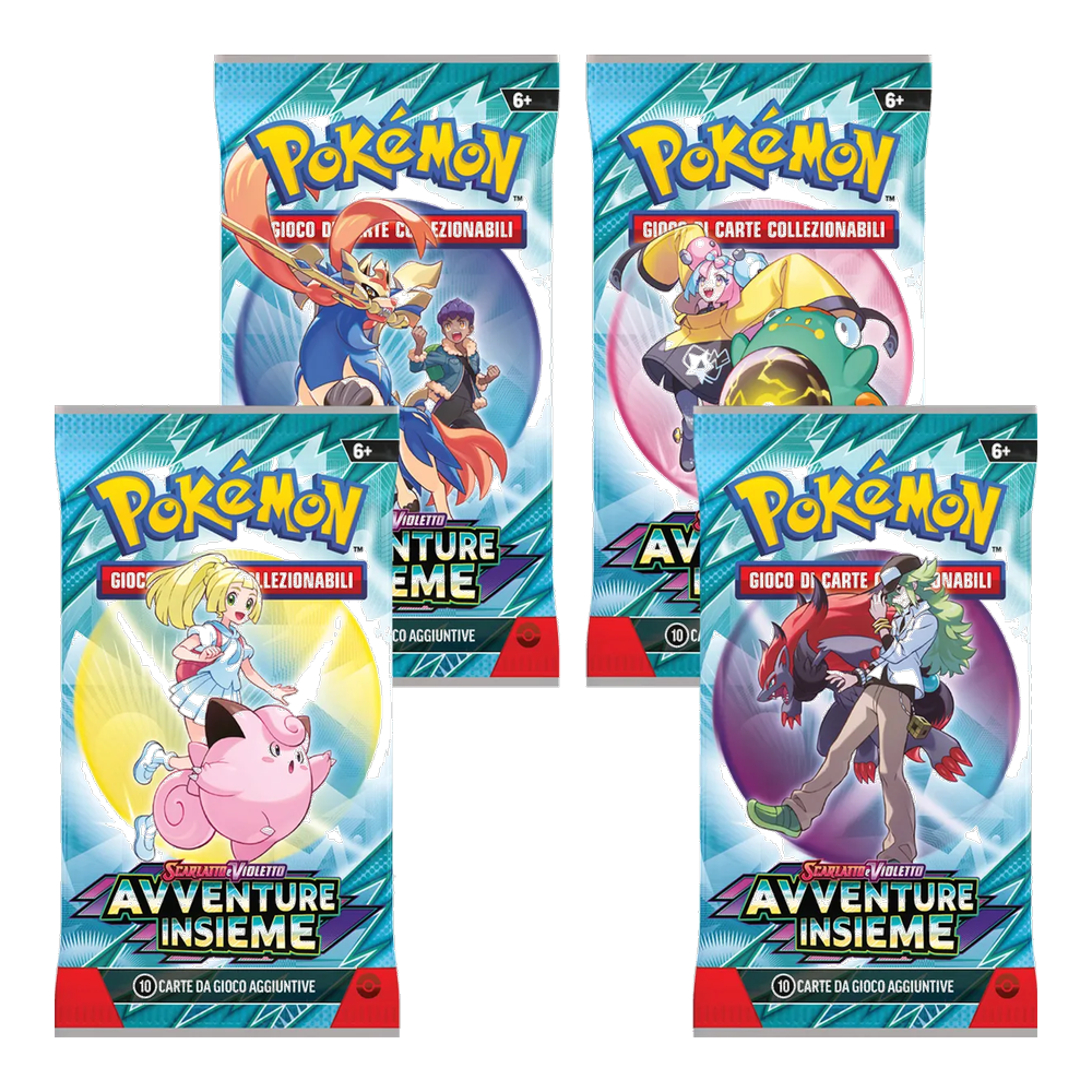 Pokémon - Scarlatto e Violetto - Avventure Insieme (IT) - 4 Buste Artwork completo