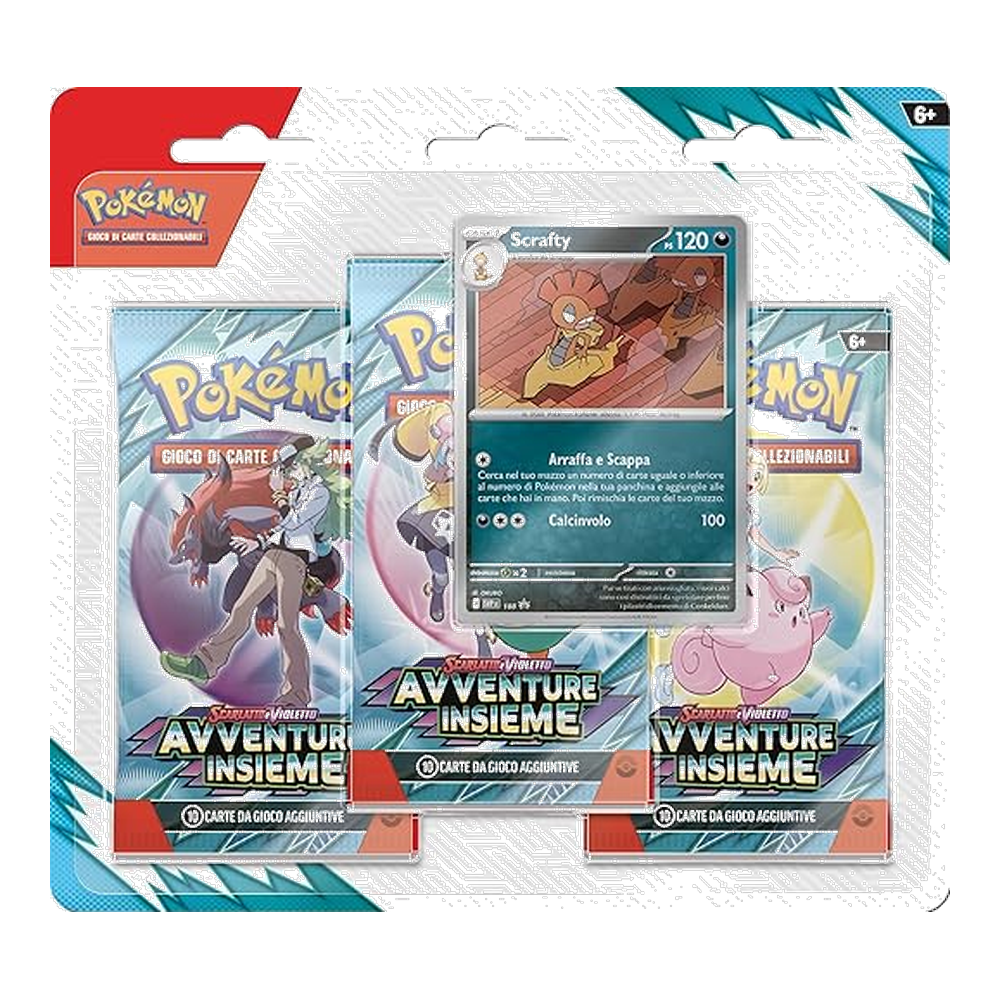 Pokémon: Scarlatto e Violetto - Avventure Insieme (IT) - Blister 3 Buste + Carta Promo di Scrafty