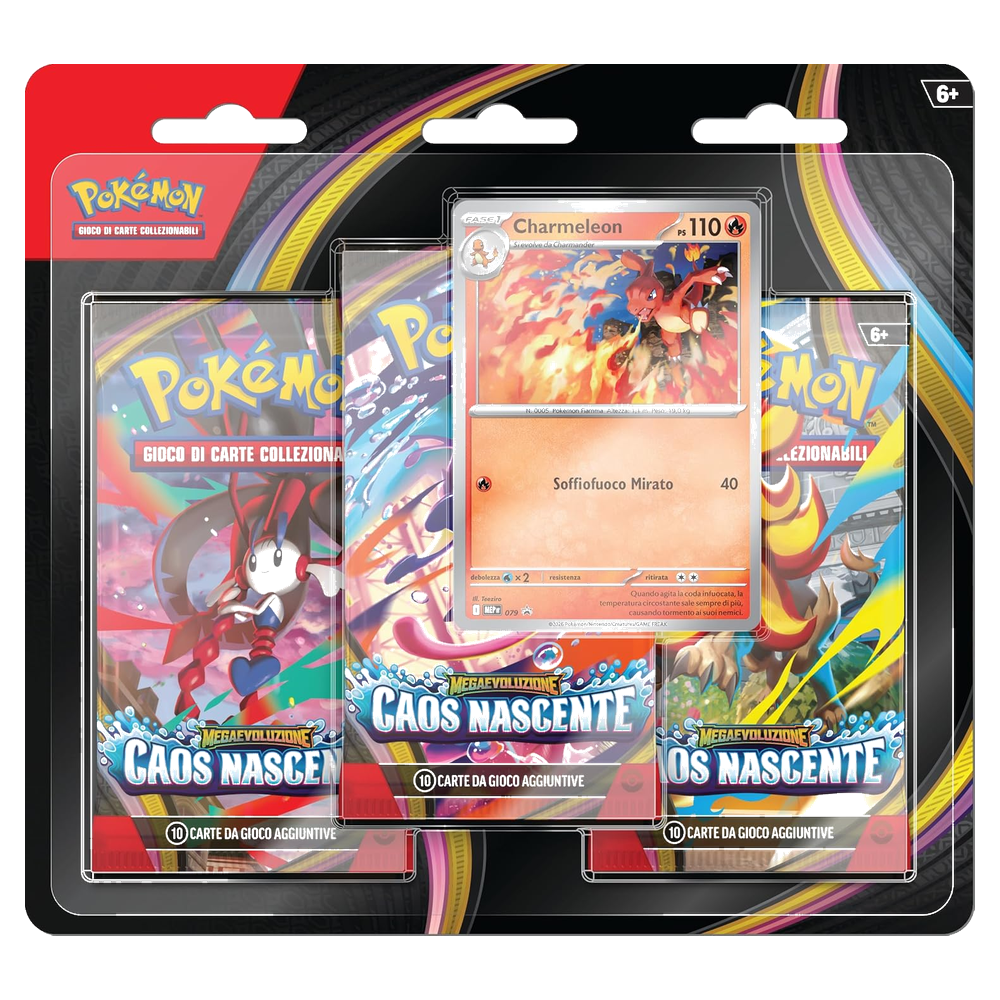 Pokémon: Megaevoluzione - Caos Nascente (IT) - Blister 3 Buste + Carta Promo di Charmeleon