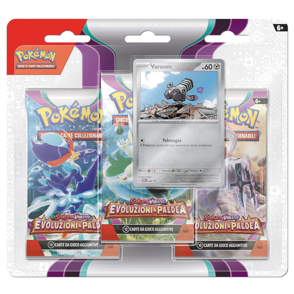 Pokémon: Scarlatto e Violetto - Evoluzioni a Paldea (IT) - Blister 3 Buste + Carta Promo di Varoom