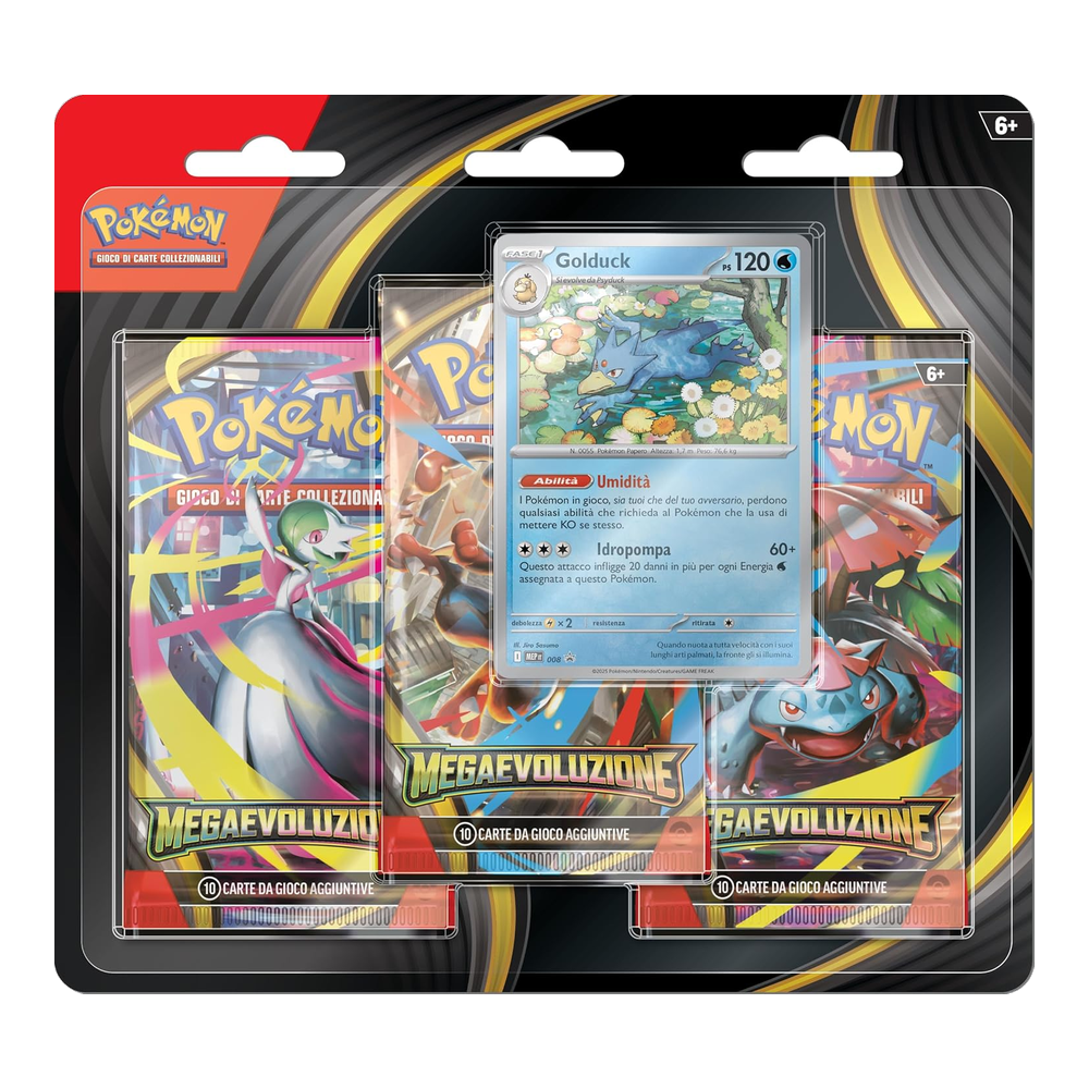 Pokémon: Megaevoluzione (IT) - Blister 3 Buste + Carta Promo di Golduck