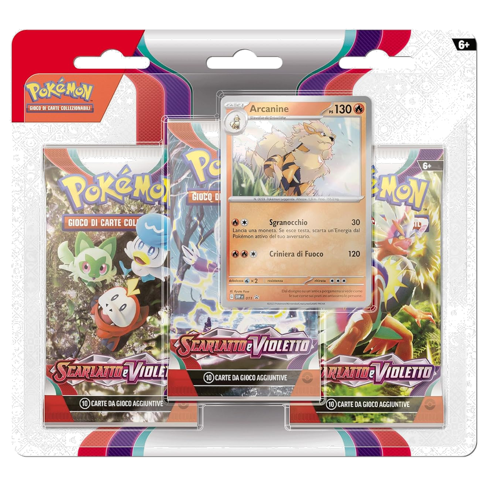 Pokémon: Scarlatto e Violetto (IT) - Blister 3 Buste + Carta Promo di Arcanine