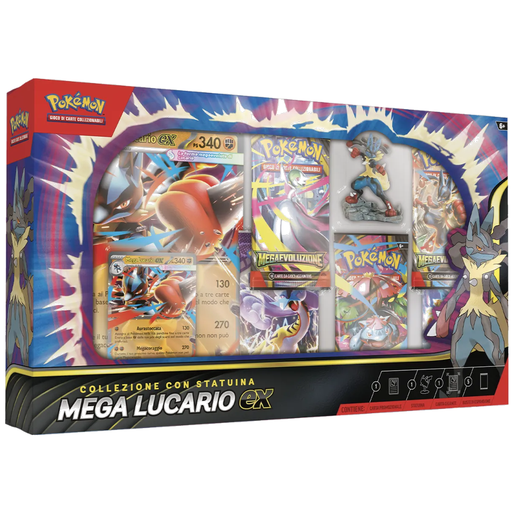 Pokémon: Collezione con Statuina Mega Lucario-Ex (IT)