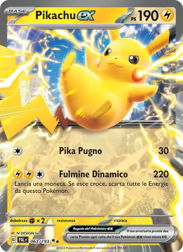 Pikachu ex 063/193 Evoluzioni a Paldea italiano
