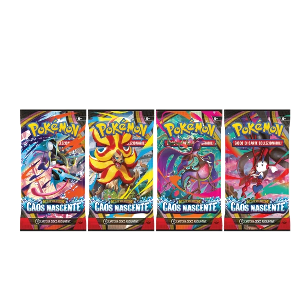 Pokémon - Megaevoluzione - Caos Nascente (IT) - 4 Buste Artwork completo