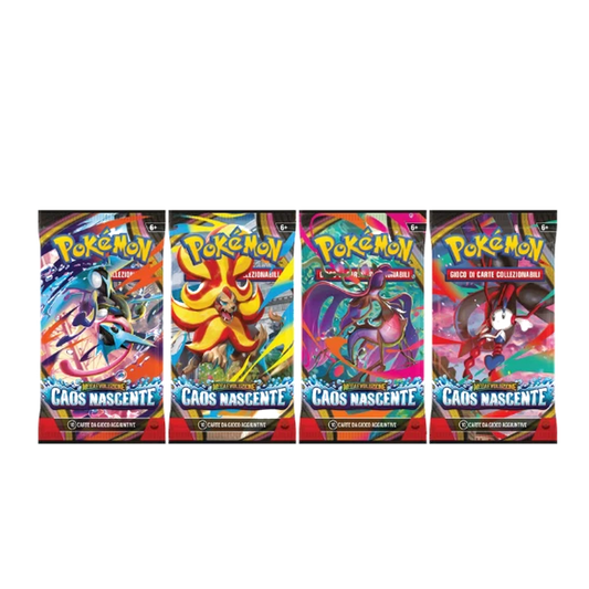 Pokémon - Megaevoluzione - Caos Nascente (IT) - 4 Buste Artwork completo