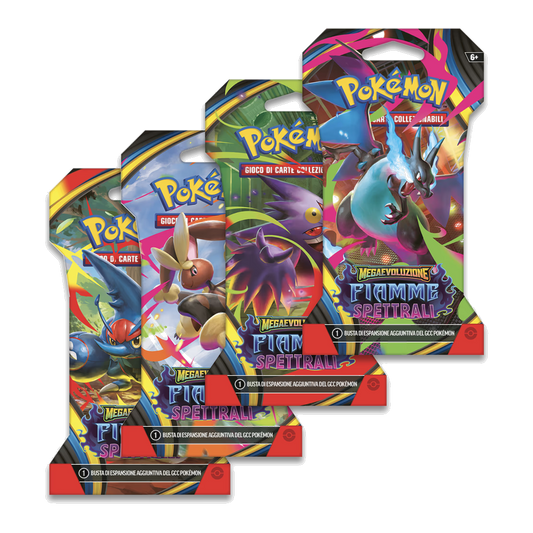 Pokémon - Megaevoluzione - Fiamme Spettrali (IT) - 4 Buste Artwork Paper Sleeve completo
