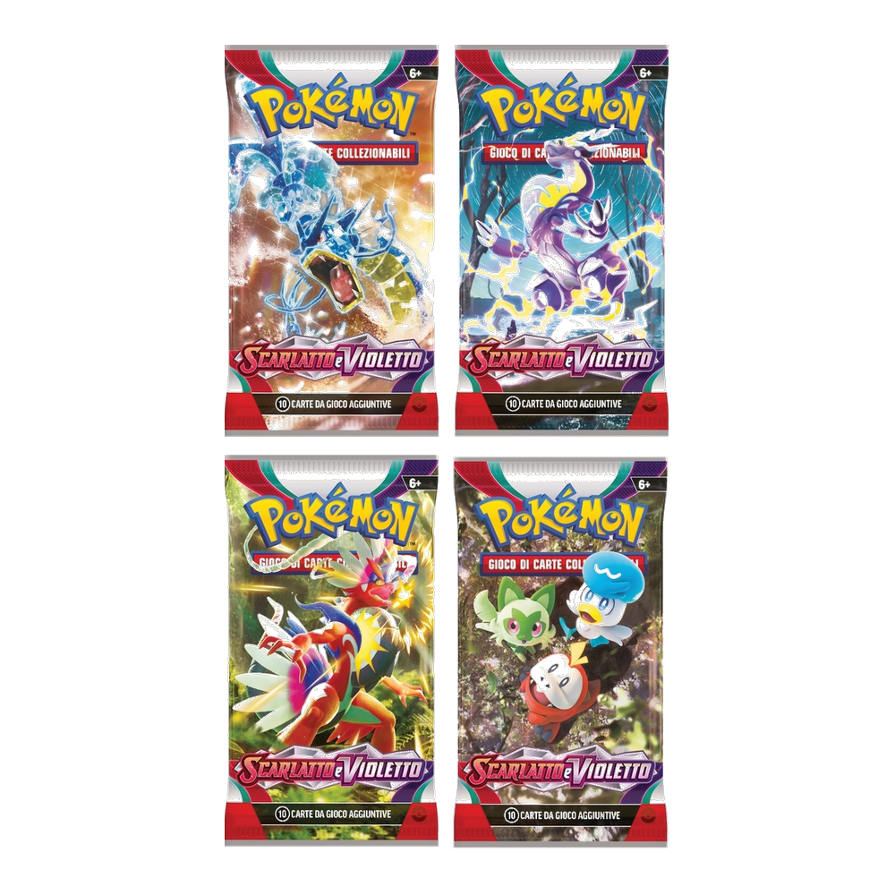 Pokémon - Scarlatto e Violetto (IT) - 4 Buste Artwork Paper Sleeve completo