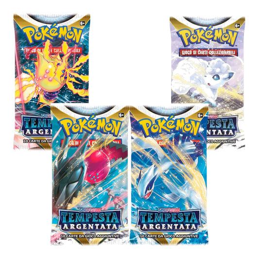 Pokémon - Spada e Scudo - Tempesta Argentata (IT) - 4 Buste Artwork completo