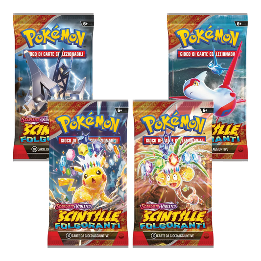 Pokémon - Scarlatto e Violetto - Scintille Folgoranti (IT) - 4 Buste Artwork completo