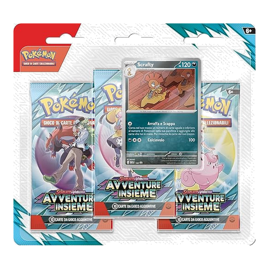 Pokémon: Scarlatto e Violetto - Avventure Insieme (IT) - Blister 3 Buste + Carta Promo di Scrafty