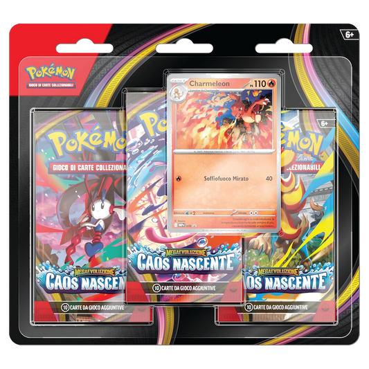 Pokémon: Megaevoluzione - Caos Nascente (IT) - Blister 3 Buste + Carta Promo di Charmeleon