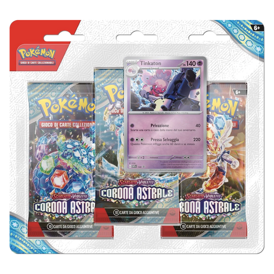 Pokémon: Scarlatto e Violetto - Corona Astrale (IT) - Blister 3 Buste + Carta Promo di Tinkaton