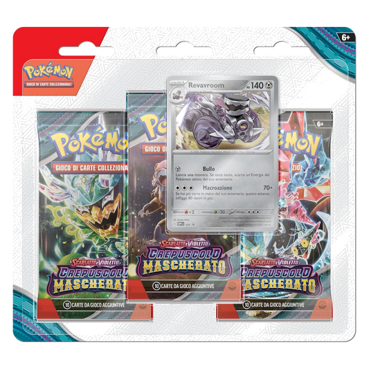 Pokémon: Scarlatto e Violetto - Crepuscolo Mascherato (IT) - Blister 3 Buste + Carta Promo di Revavroom