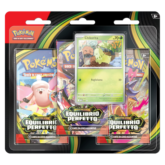 Pokémon: Megaevoluzione - Equilibrio Perfetto (IT) - Blister 3 Buste + Carta Promo di Chikorita