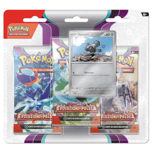 Pokémon: Scarlatto e Violetto - Evoluzioni a Paldea (IT) - Blister 3 Buste + Carta Promo di Varoom