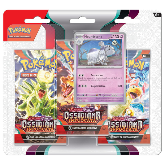 Pokémon: Scarlatto e Violetto - Ossidiana Infuocata (IT) - Blister 3 Buste + Carta Promo di Houndstone