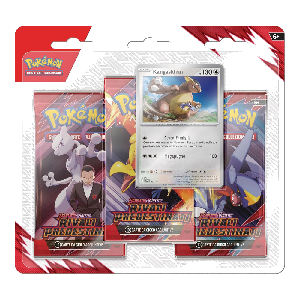 Pokémon: Scarlatto e Violetto - Rivali Predestinati (IT) - Blister 3 Buste + Carta Promo di Kangaskhan