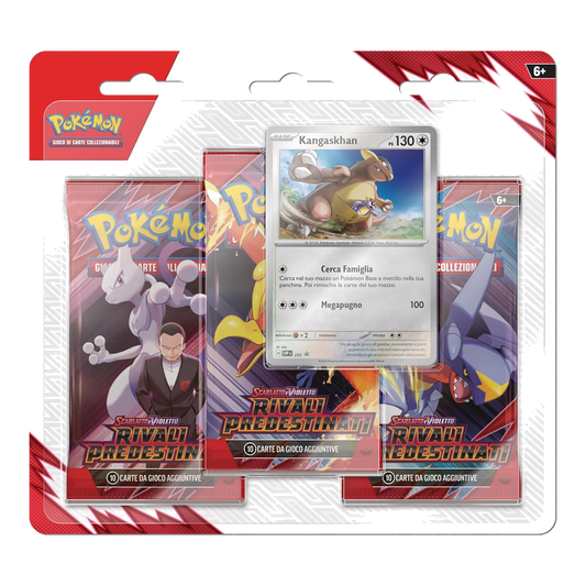 Pokémon: Scarlatto e Violetto - Rivali Predestinati (IT) - Blister 3 Buste + Carta Promo di Kangaskhan