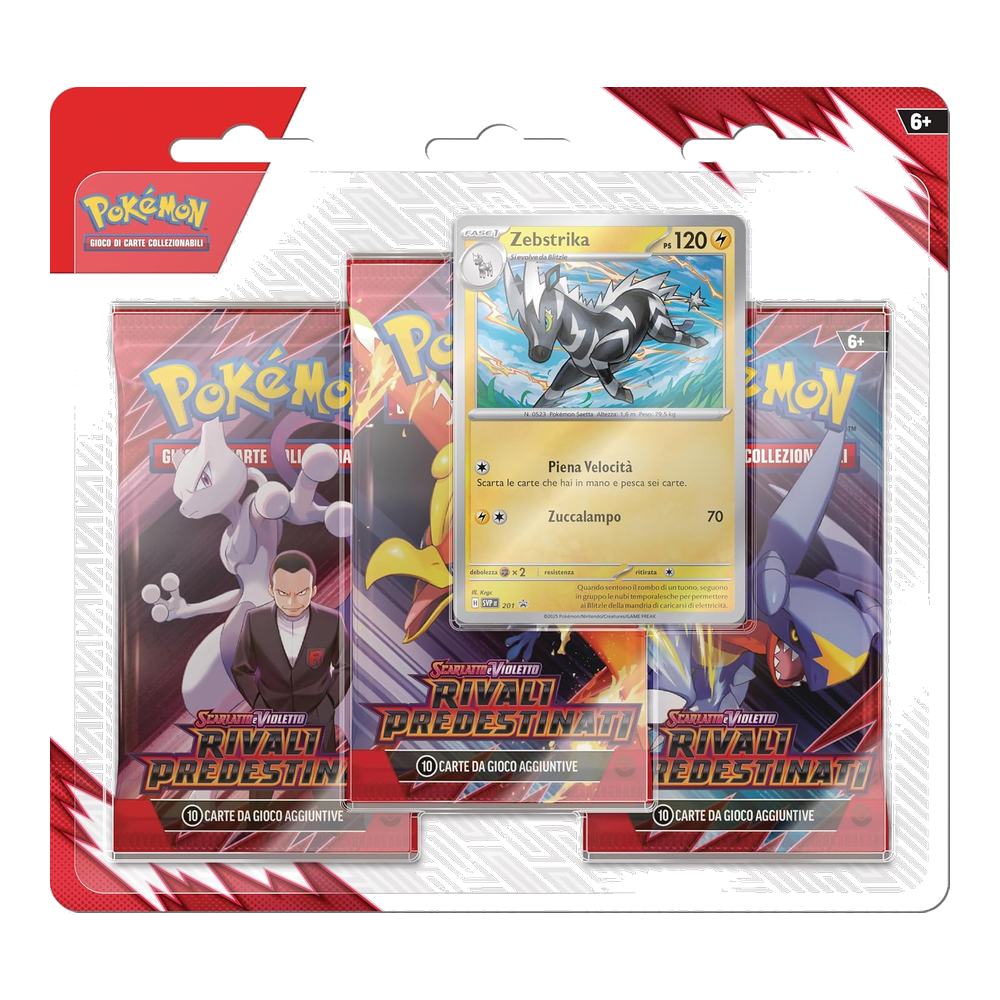 Pokémon: Scarlatto e Violetto - Rivali Predestinati (IT) - Blister 3 Buste + Carta Promo di Zebstrika