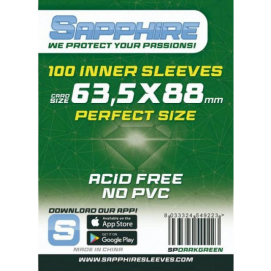 SAPPHIRE - Sleeves (Bustine Protettive) 63.5x88mm Perfect Size 100pz