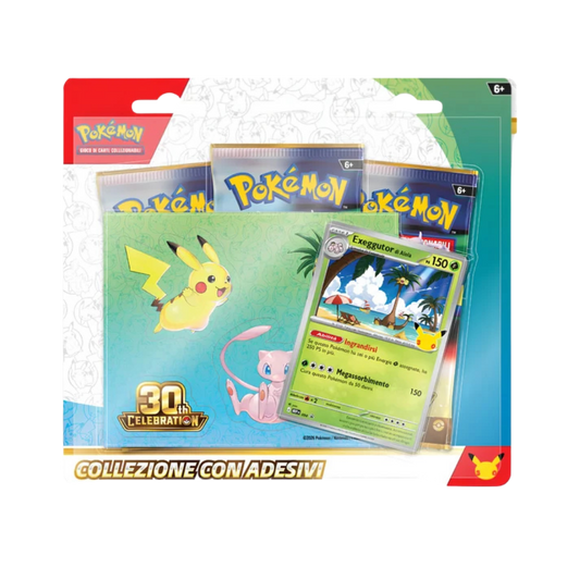 Pokémon: 30° Anniversario (IT) - Collezione con Adesivi Exeggutor - Blister 3 Bustine