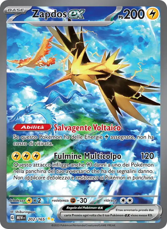 Zapdos ex 202/165 151 – Italiano
