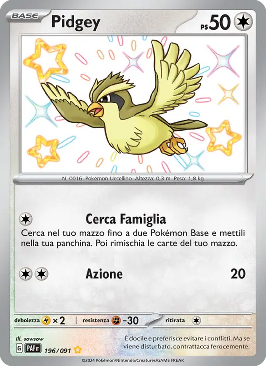 Pidgey - S - 196/091 (PAF)
