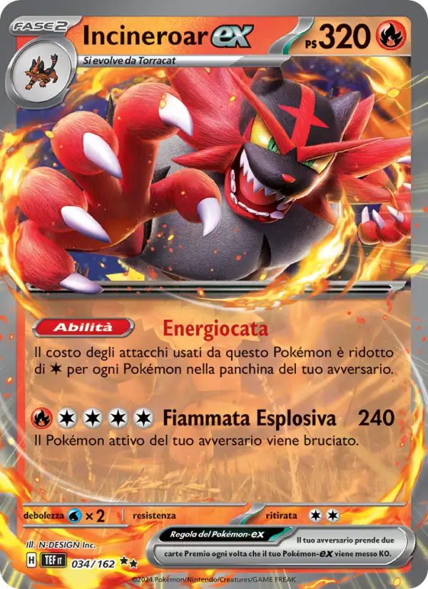 Incineroar ex - DR - 034/162 (TEF)