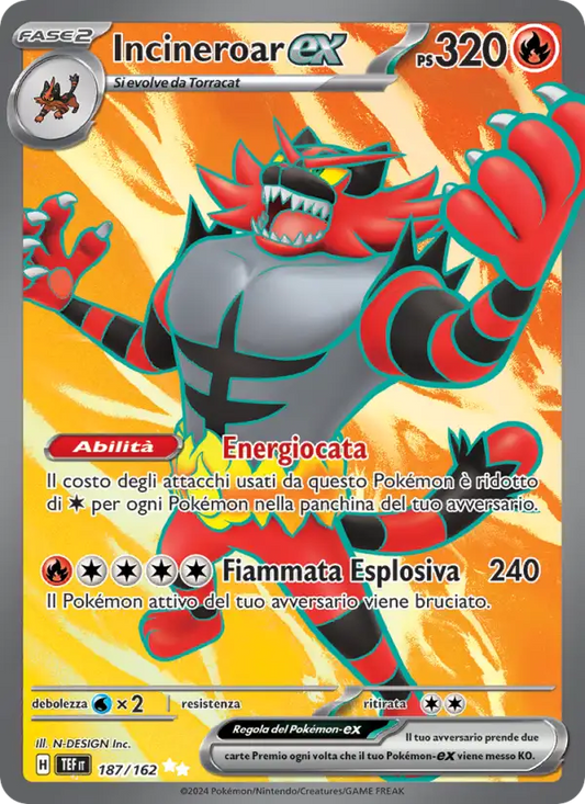 Incineroar ex - UR - 187/162 (TEF)