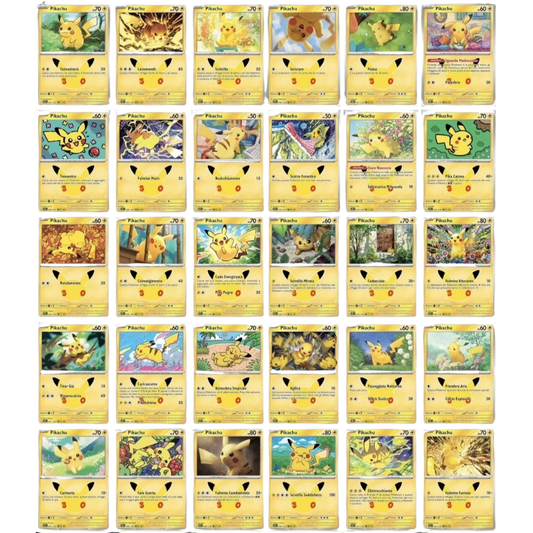 Full SET Pikachu 30° Anniversario - tutte le 30 carte in italiano