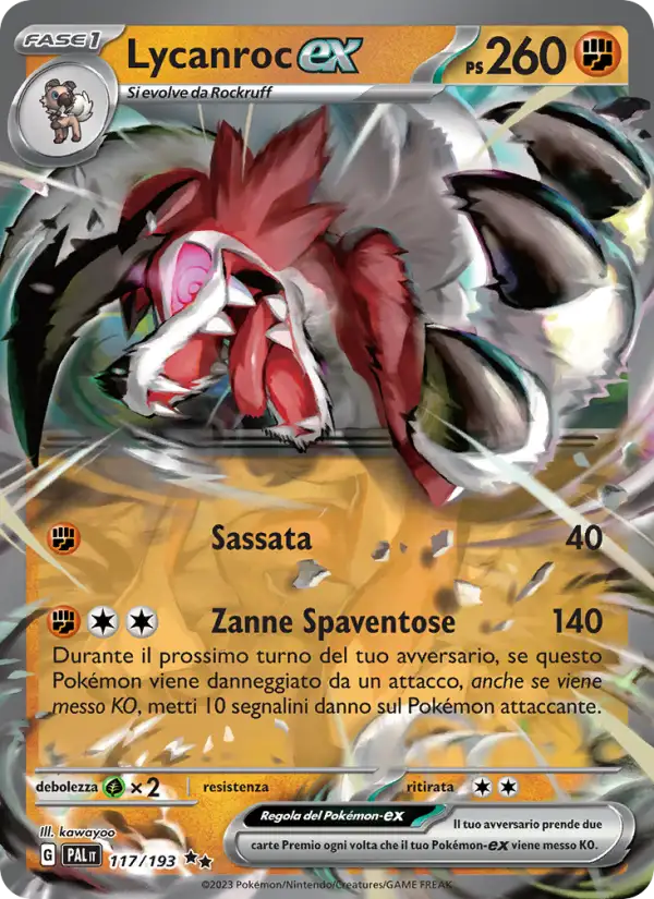 Lycanroc ex 117/193 Evoluzioni a Paldea italiano